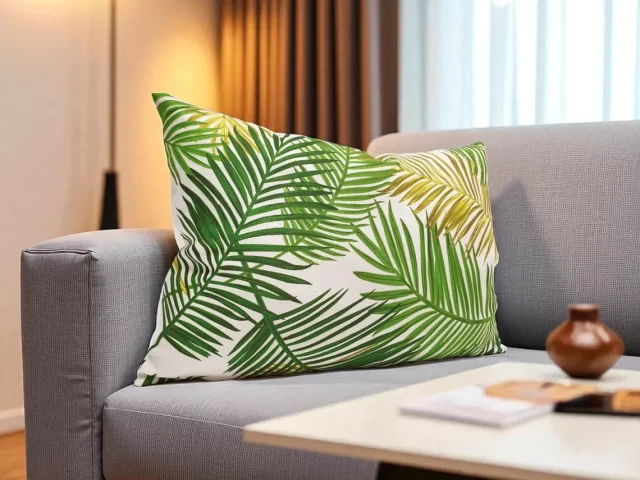Retro Palm Leaves Pillow Cover