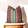 Retro Rainbow Striped Pillow Cover