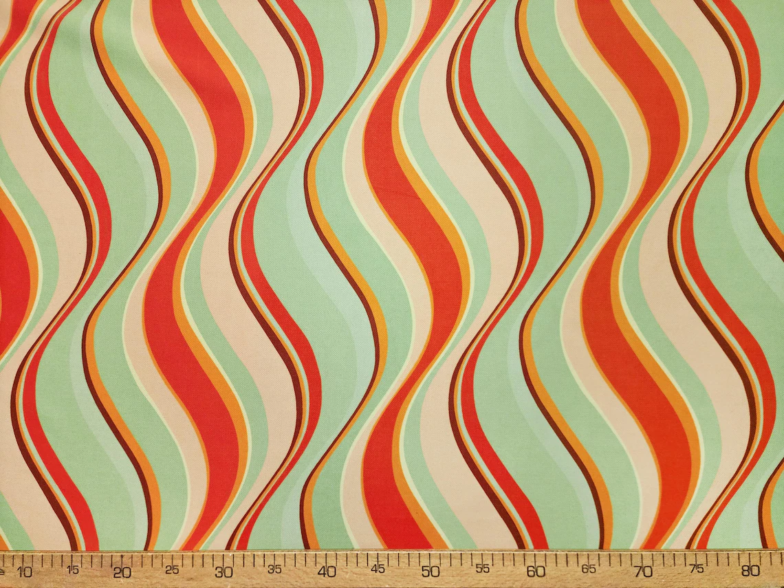 Retro Wavy Stripe Fabric