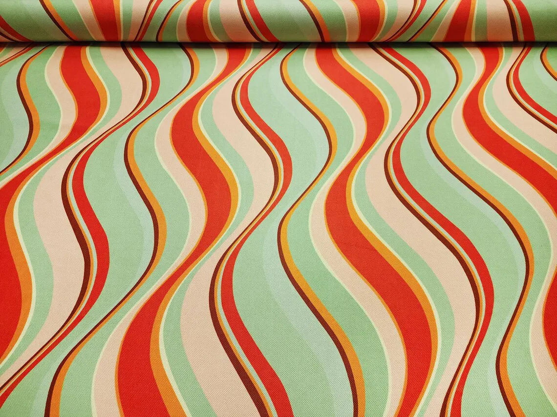 Retro Wavy Stripe Fabric