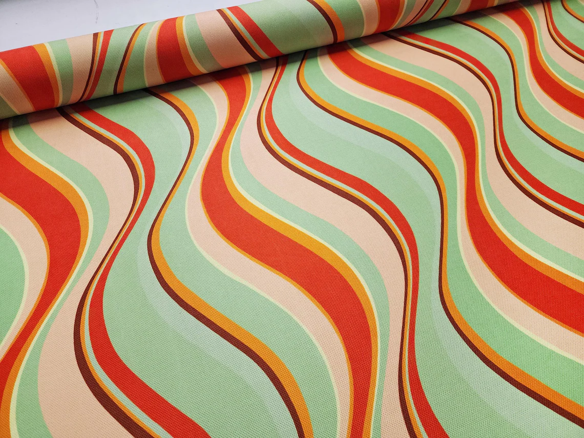 Retro Wavy Stripe Fabric