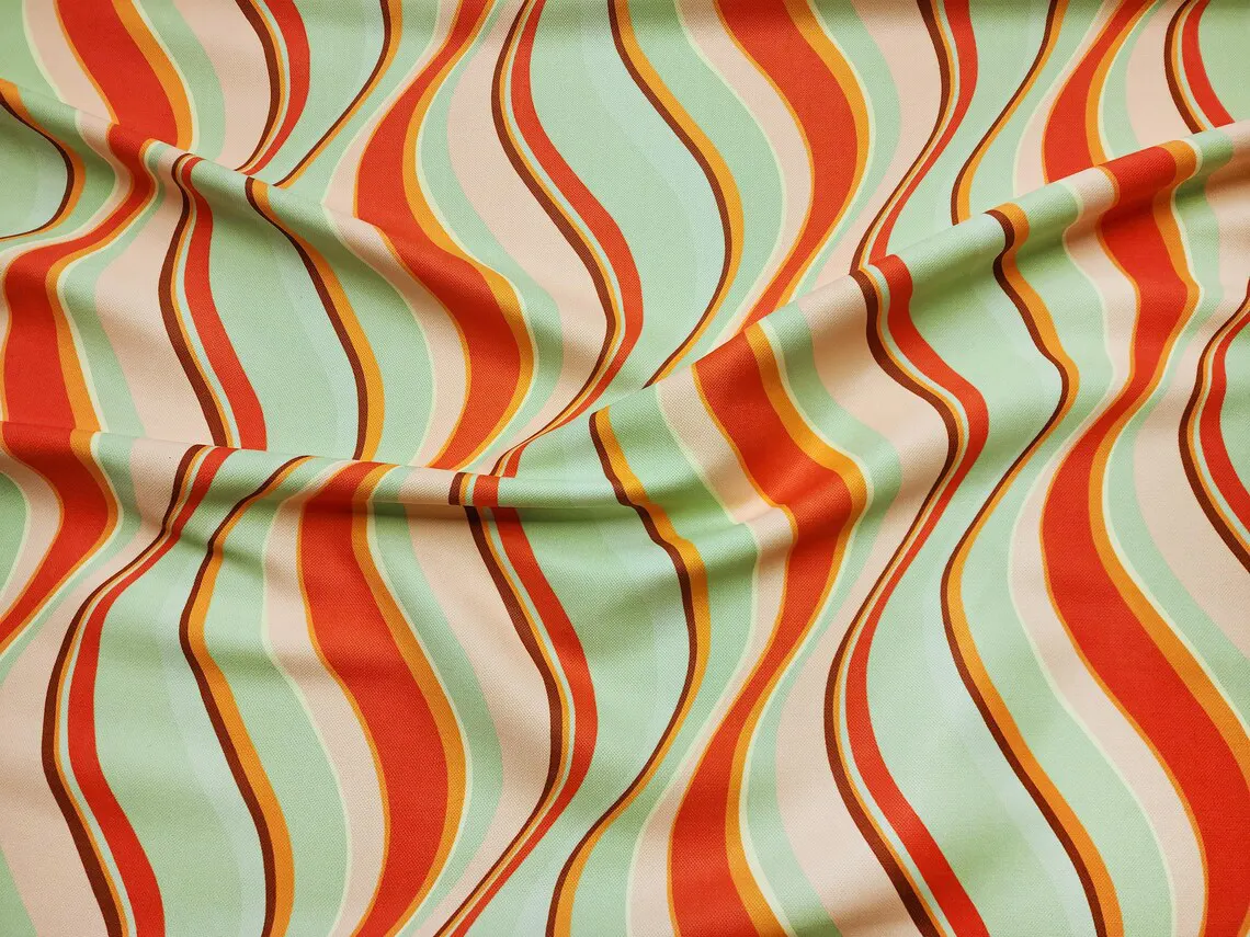 Retro Wavy Stripe Fabric
