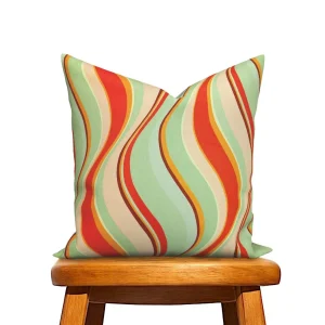 Retro Wavy Stripe Pillow Cover