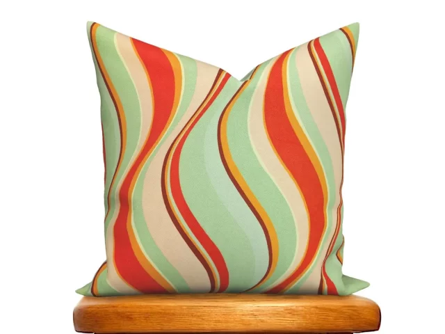 Retro Wavy Stripe Pillow Cover
