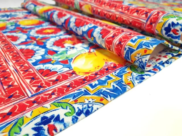 Sicilian Majolica Lemon Table Runner