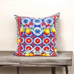 Sicilian Tiles Italian Lemons Pillow Cover