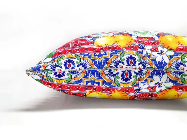 Sicilian Tiles Italian Lemons Pillow Cover