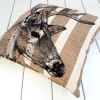 Stripes and Deer Pillow Cover