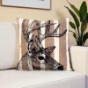 Stripes and Deer Pillow Cover