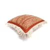 Terracotta Aztec Print Tassel Pillow Cover