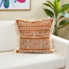 Terracotta Aztec Print Tassel Pillow Cover