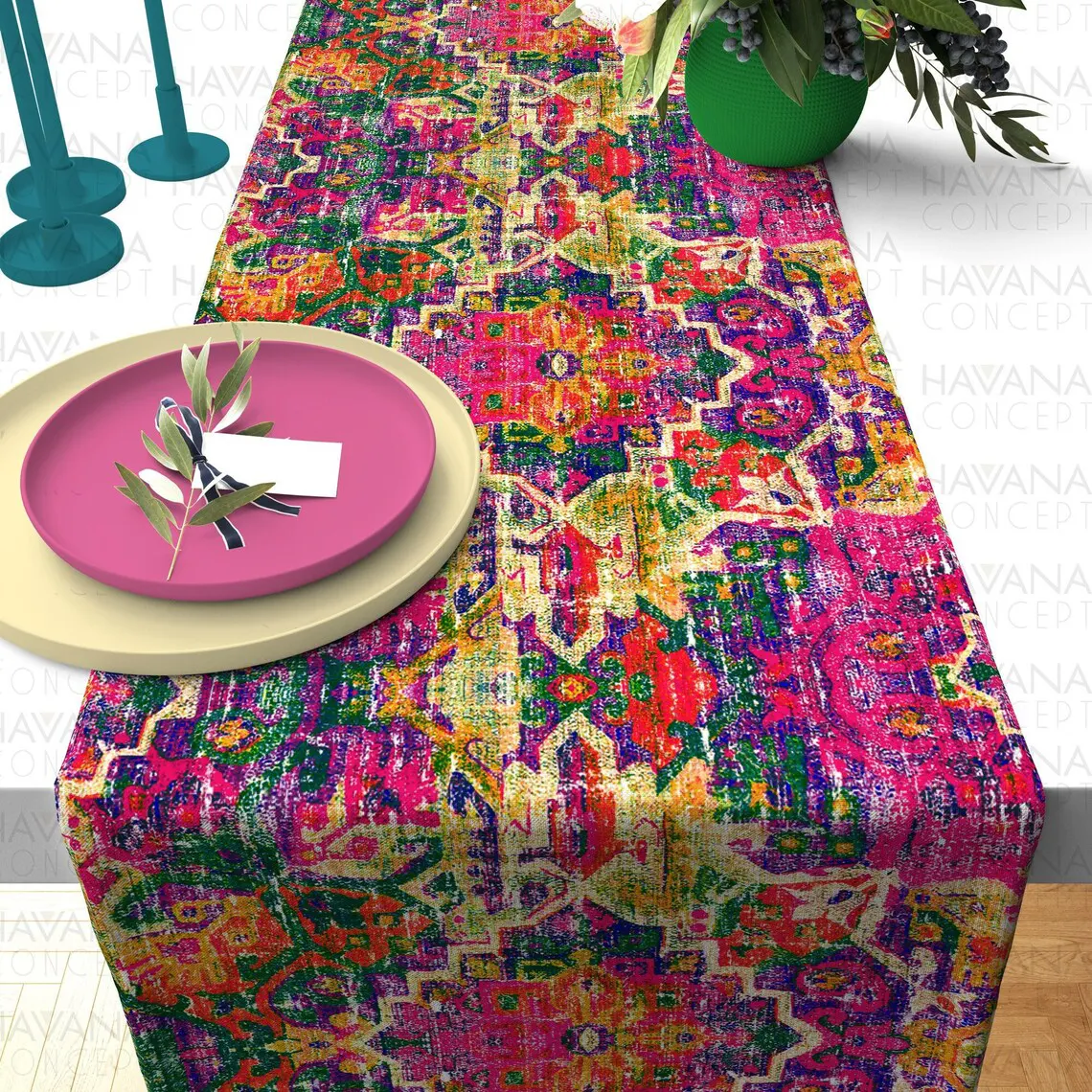 Tribal Abstract Mandala Table Runner