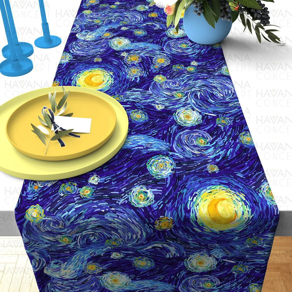 Van Gogh Starry Night Table Runner