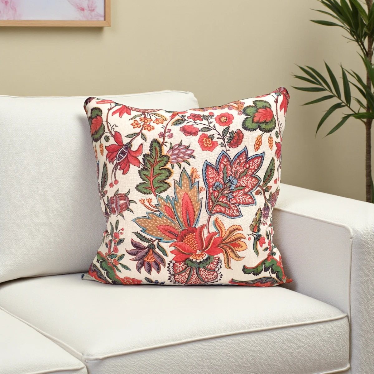 Vintage Polish Floral Pillow Cover