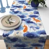 Watercolor Japanese Koi Fish Table Runner