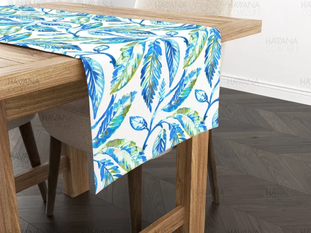 Watercolor Japanese Leaves Table Runner