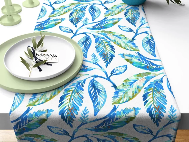 Watercolor Japanese Leaves Table Runner