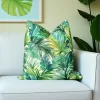 Watercolor Tropical Palm Leaves Pillow Cover