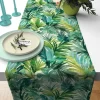 Watercolor Tropical Palm Leaves Table Runner