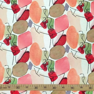 Watercolor Woman Portrait Silhouette Fabric