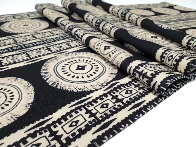 White Beige Mandala Table Runner