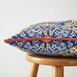 William Morris Strawberry Thief Piped Pillow Cover
