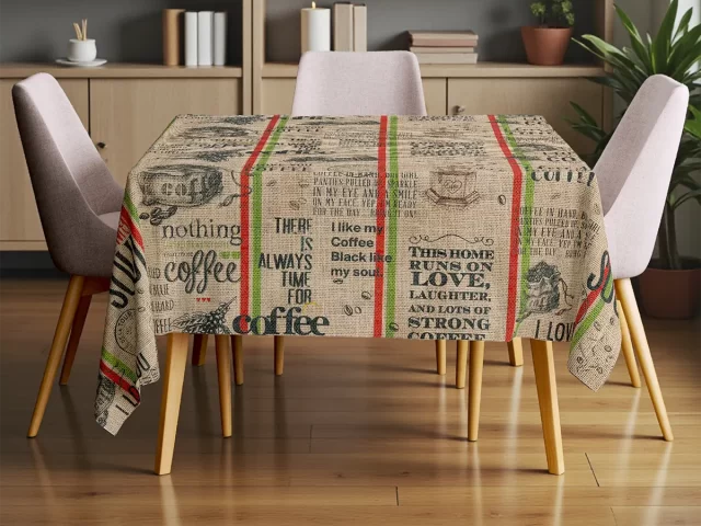 Coffee Sack Print Tablecloth