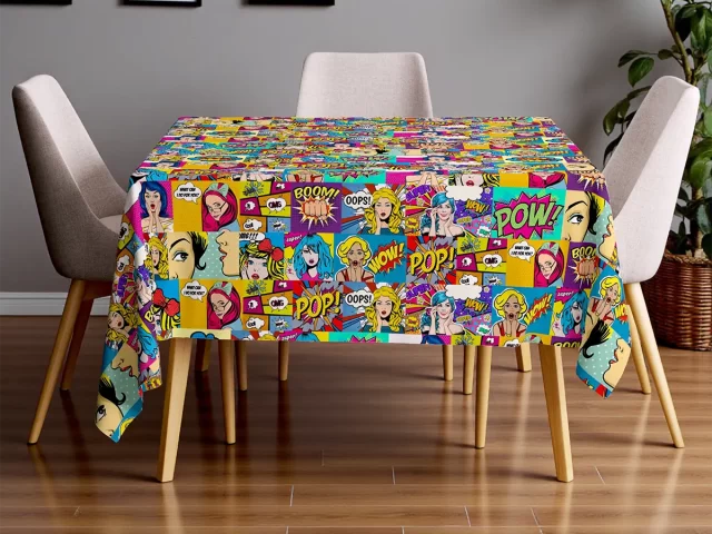Pop Art Comic Book Tablecloth