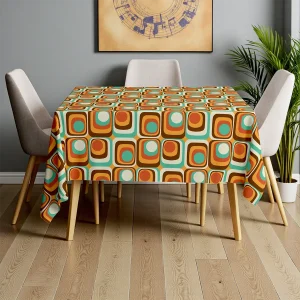 Retro Mid-Century Geometric Tablecloth