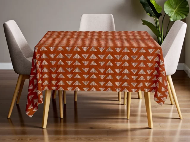 Bohemian Caramel Mudcloth Tribal Print Tablecloth