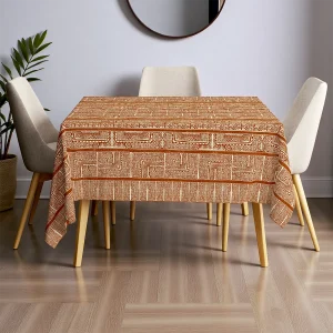 Terracotta Aztec Print Tablecloth